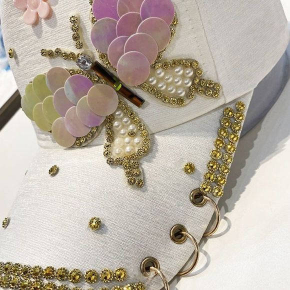 Rhinestone Butterfly Cap - Sportwear Hat - Picture 2 of 3